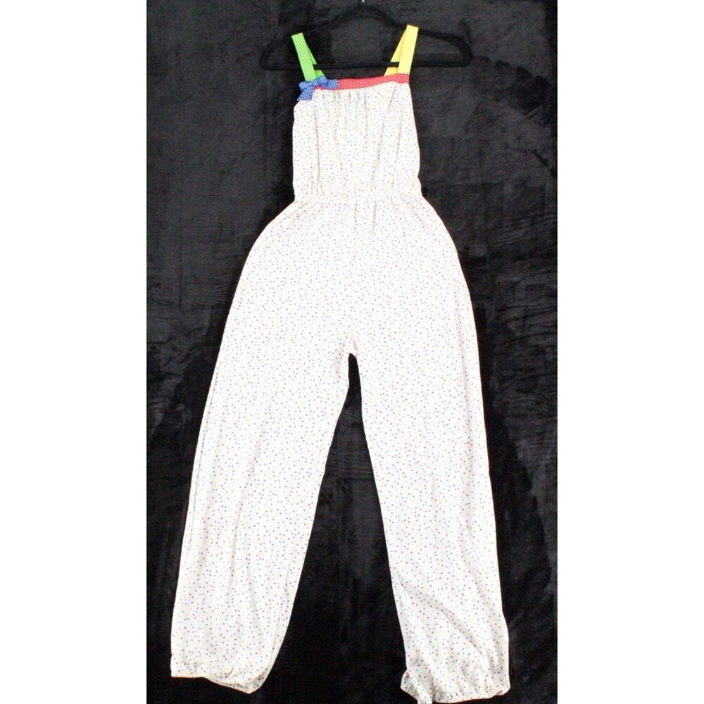 Vtg Jennifer Dale Polka Dot 70s Multicolor Romper Sz 9